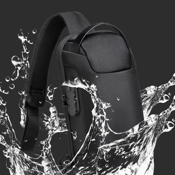backpack men's waterproof usb oxford crossbody bag anti-theft shoulder sling multifunction short travel messenger chest pack for male
